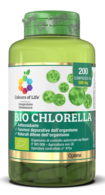 BIO CHLORELLA 200 COMPRESSE COLOURS