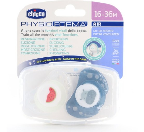 CHICCO CIUCCIO AIR BLU LUM 16-36 MESI 2 PEZZI