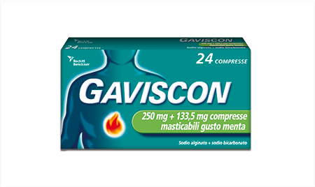 GAVISCON 24 COMPRESSE MASTICABILI GUSTO MENTA 250+133,5MG