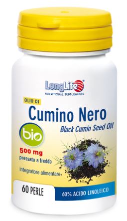 LONGLIFE OLIO DI CUMINO NERO BIO 60 PERLE INTEGRATORE PER IL CUO